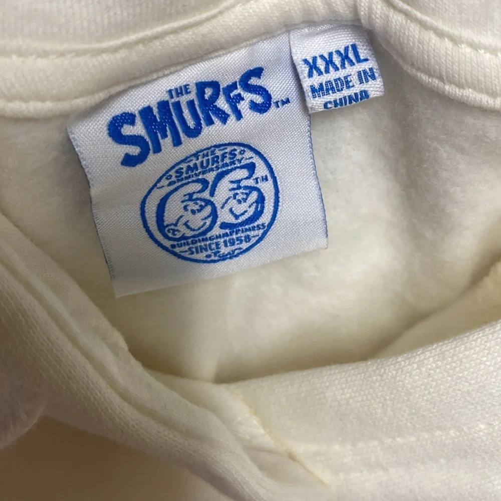 The Smurfs 65th Anniversary Mushroom Pullover Hoodie White XXXL